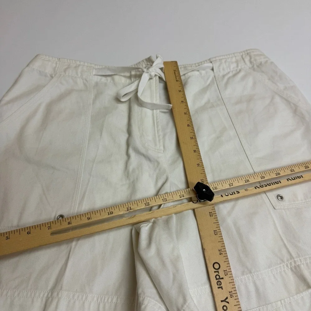 Lauren Ralph Lauren Shorts Womens 16W White Cotton Cargo Utility Drawstring‎